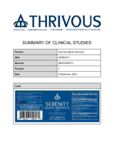 Summary of Clinical Studies for Serenity Nightly Nootropic